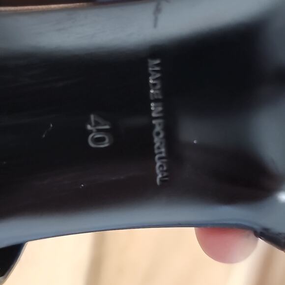 FRAME LE BRAXTON SANDAL SQUARE TOE ANKLE STRAP HEEL BLACK NOIR SIZE 40 - Picture 12 of 16